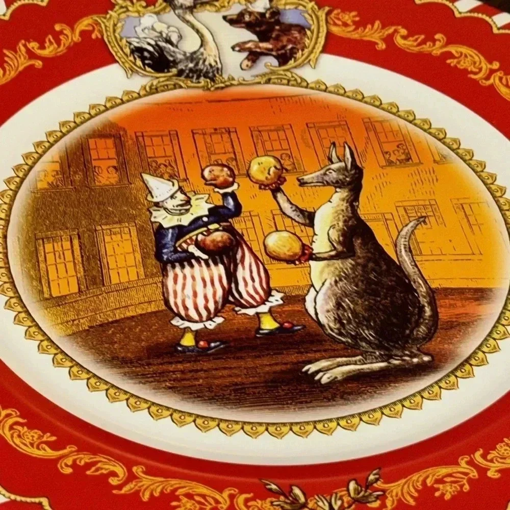 VTG 2006 Restoration Hardware RH Circus Themed Set Of 3 Tin Plates Tin Container